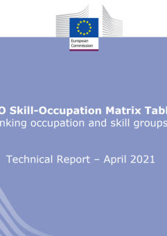 The front page of the internal publication in case repeating its title: Skills-Occupations Matrix Tables